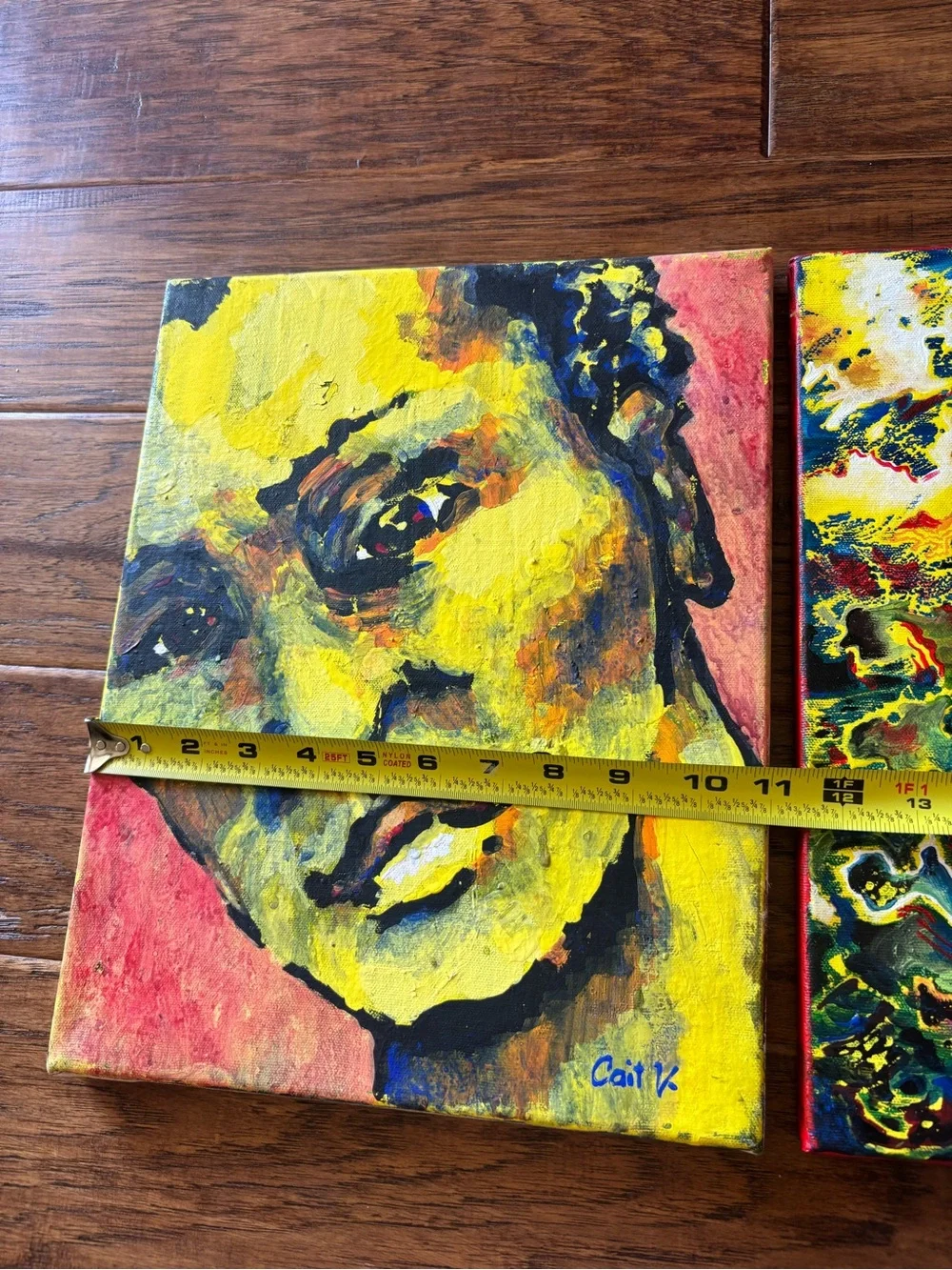 2 locally-made Painted Canvases by artist -Unique, EUC